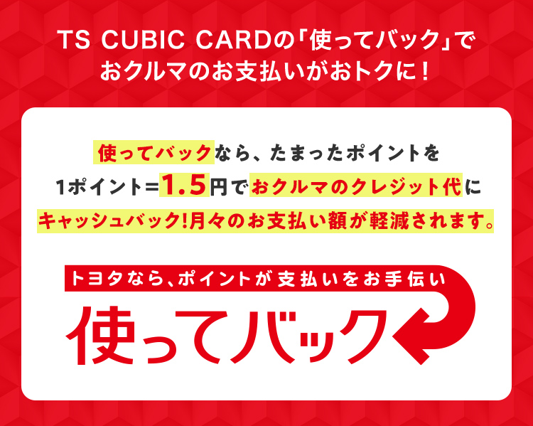 TS CUBIC CARD「使ってバック」  三重トヨタ自動車株式会社